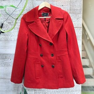Le Chateau | Wool-Blend Cozy Double-Breasted Peacoat - Women's S, Red